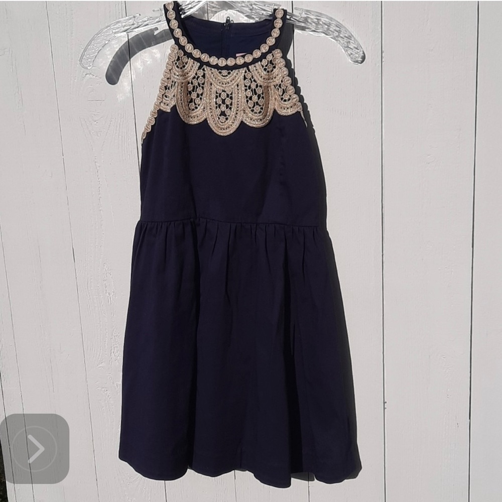 Lilly navy Sleevless girls dress